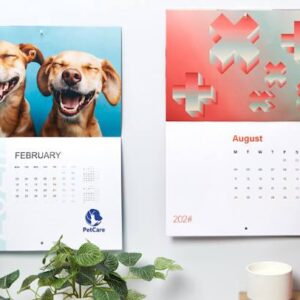Calendario de pared personalizado grapado en Madrid